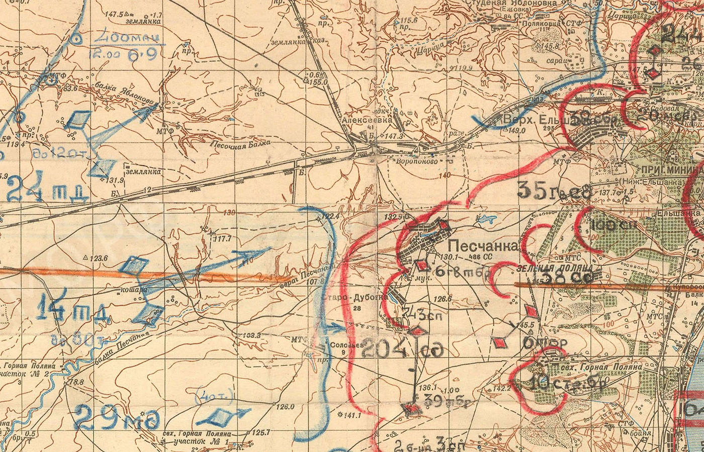 Карта боев 229 стрелковая дивизия